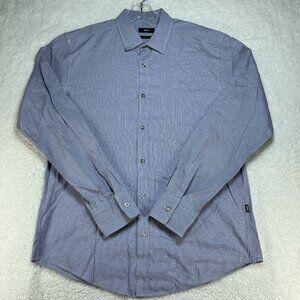 Hugo Boss Shirt Mens Sz L Blue Slim Fit Long Sleeve Button Up